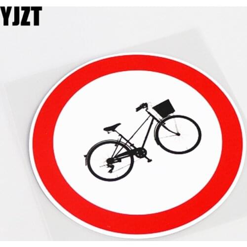 YJZT 12.6CM*12.6CM Fashion Warning Mark Bike Car Window Sticker PVC Decal 13-0826