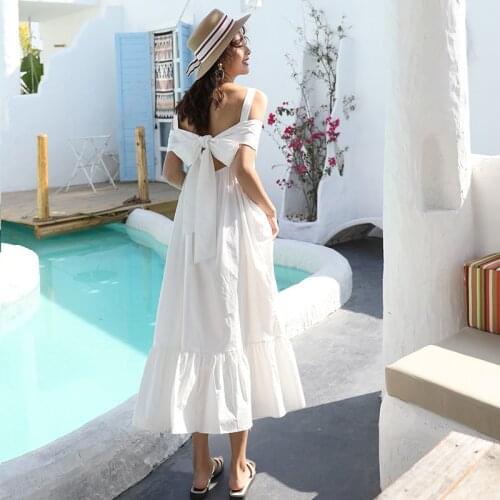 Fashion women elegant bow backless formal trumpet dress new arrival vintage classical holiday outdoor long sexy mermaid dress