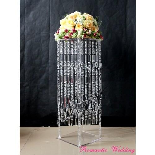 10pcs/lot Wedding Acrylic Flower Stand with 4 Side Pendent for Wedding party event home Usage--35.4'' tall