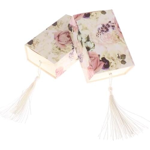 10PCS New Rose Flower pattern Treat Kids Birthday Drawer Candy Chocolate Box Cardboard Gift Boxes For Wedding Birthday Party