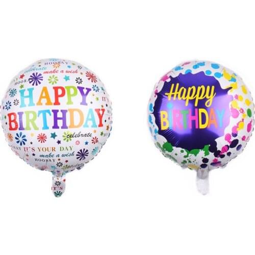 18 Inch Round Aluminum Film Balloon Happy Birthday Balloon Party Decoration Balloon Childrens Toy Party Accessories