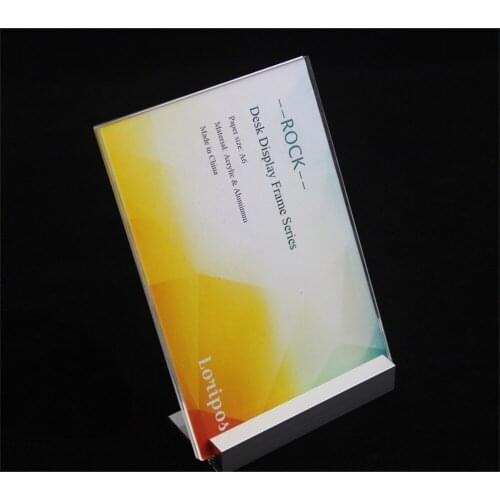 20 pcs A6 148*105mm LABEL HOLDER Aluminium tabletop desktop display rack acrylic sign label list holder showing label frame