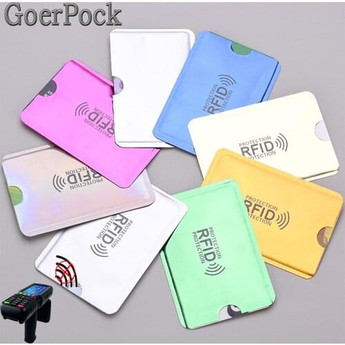 5pc Hot Anti Rfid Wallet Blocking Reader Lock Bank Card Holder ID Bank Card Case Protection Metal Credit NFC Holder Aluminium