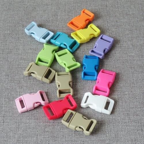 5pcs/lot 15mm colourful Plastic release buckle strap belt buckle for bag dog collar necklace bracelet paracord sewing accessory
