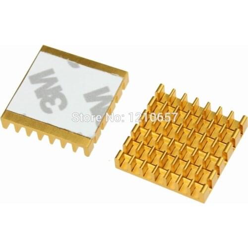 50PCS lot 25 x 25 x 5mm Golden Aluminum Heat sink Ram Memory Heatsink Cooler DDR