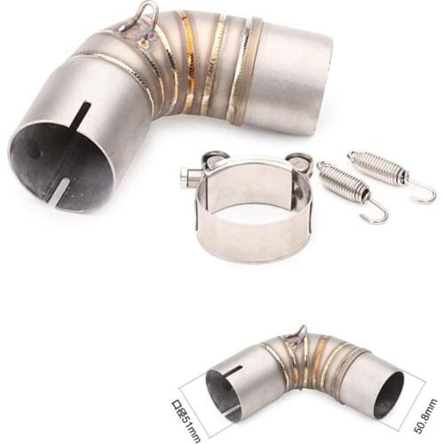 51mm Motorcycle Exhaust Muffler Connect Mid Tube for Honda CB1000R Exhaust Middle Link Pipe 2008 2009 2010 2011 2012 2013-2016