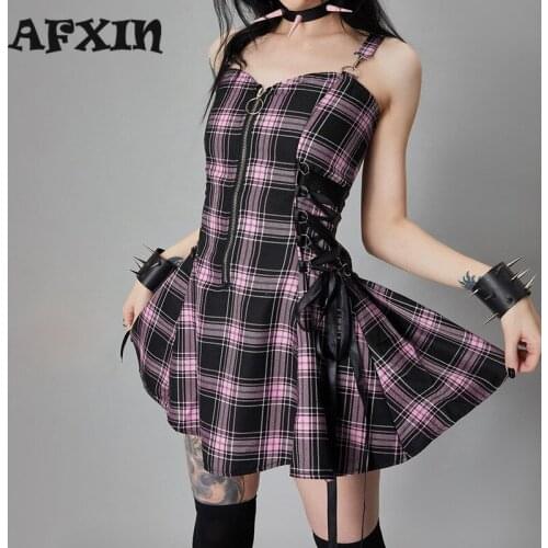 Модные платья в клетку AFXIN China At AliExpress