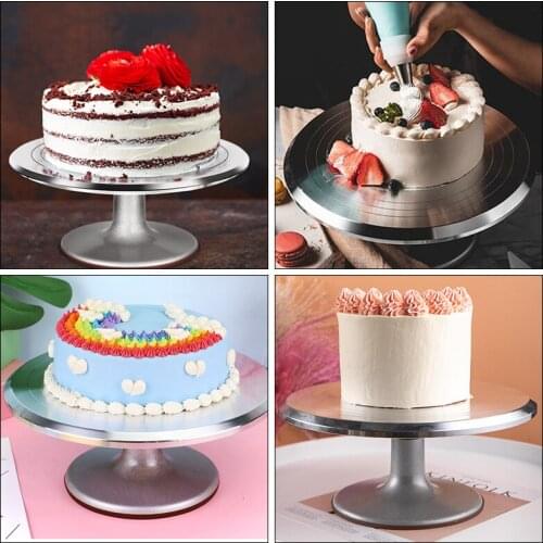 Aluminum alloy cake stand Baking tool 8 10 12 inch mounted cream cake table Turntable Rotating table stand base turn Decorating