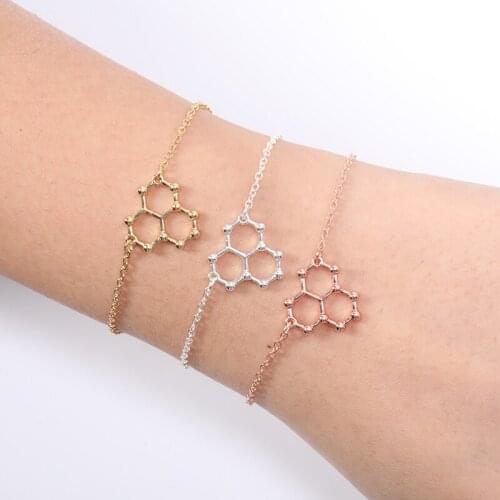 Ice Hydro Water H2O Molecule Structure Bracelet Science Chemistry Hormone Formula Serotonin Dopamine Molecular Bracelets Bangles