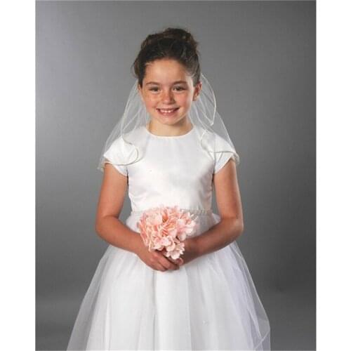 White Ivory Wedding Flower Girls First communion Veils One layers with comb Children Kids Tulle Voiles Fille velos de Novia nina