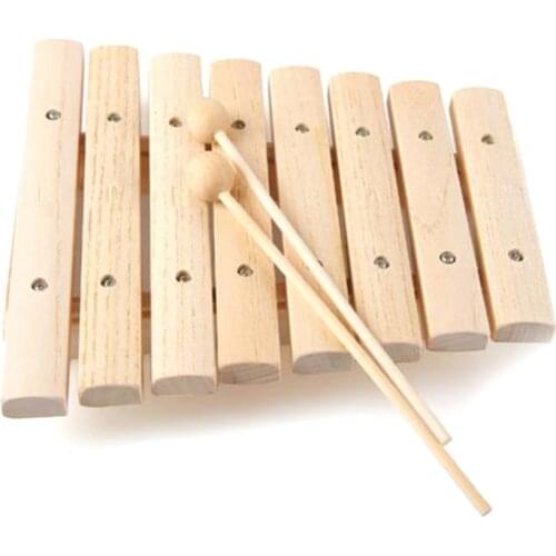 Children Kids Natural Wood Wooden 8 Tone Xylophone Percussion Toy Musical Instrument for Kids Music Develop