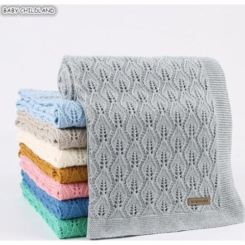 Baby Blankets Newborn Cotton Breathable Crochet Knitted Baby Blanket Infant Swaddle Wrap Bedding Sofa Stroller Receiving Blanket