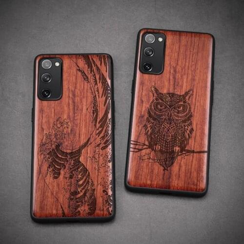 For Samsung Galaxy S20 FE Case Boogic Original Wood funda s20 FE wood Cover Phone Case For Samsung S20 FE