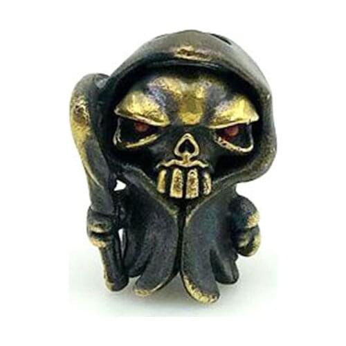 Death Skull Knife Beads Outdoors DIY Tools EDC Brass Lanyard Pendants Key Rings Accessories