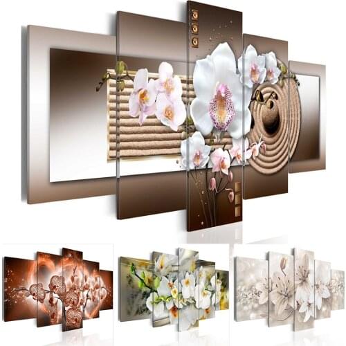 2019 ( No Frame ) Canvas Print Modern Abstract Floral Flower Orchid Painting Home Decoration, Choose Color & Size