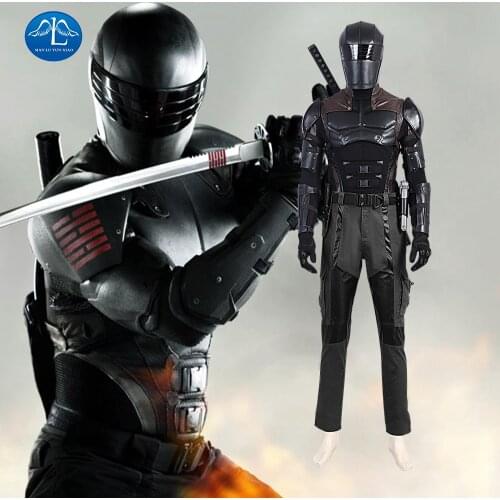 G I Joe Retaliation Snake Eyes Cosplay Costume Halloween Outfit For Adult Men Retaliation Black Suit Fancy Helmet