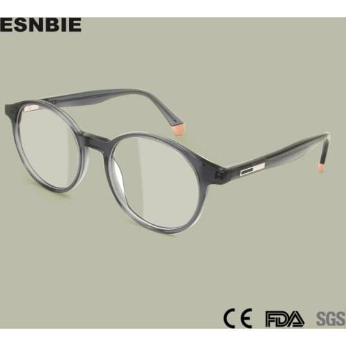 Round Acetate Transparent Eyeglasses Frame Men Retro Vintage Glasses Frames For Women Optical Prescription Myopia Eyewear