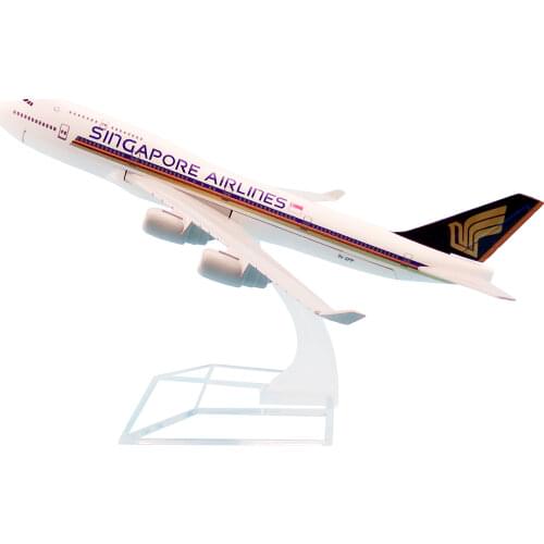 Alloy Metal Air Singapore Airlines B747 Airplane Model Singapore Boeing 747 Airways Plane Model Aircraft Kids Gifts 16cm