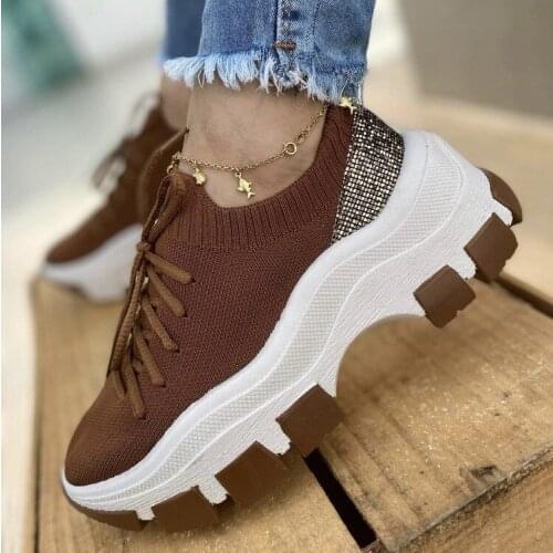 Fashion Women Platform Sock Shoes Ladies Casual Breathable Chunky Sneakers High Quality Zapatillas Mujer Plataforma