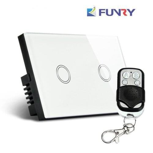 Wall Light Switch Smart Switch Remote Control/Touch Luxury Glass Switch 110-240V 433MHz Led Light Switch ST1-US Standard 2Gang