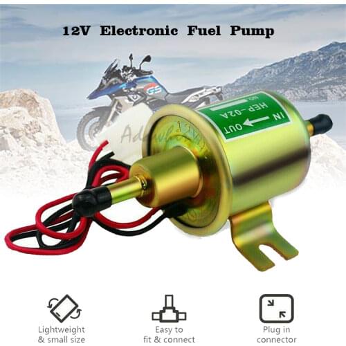 New golden aluminium 12V Universal Car Boat Fuel Pump Metal Solid Electric Diesel HEP-02A HEP 02A