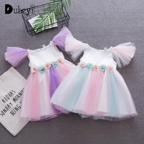 1-4 Y Girl Pastel Dress Toddler Girls Unicorn Dress Party Dress Kids Infant Girl Rainbow Tulle Dress Cosplay for Unicorn Party