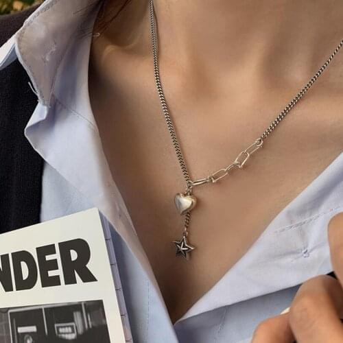Horseshoe Heart Stars Pendant Necklace For Women Couples Punk Hip Hop Trend Clavicle Chain Jewelry SAN265