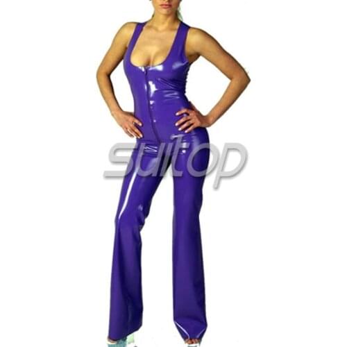 Low-cut sexy rubber catsuit latex teddies woman