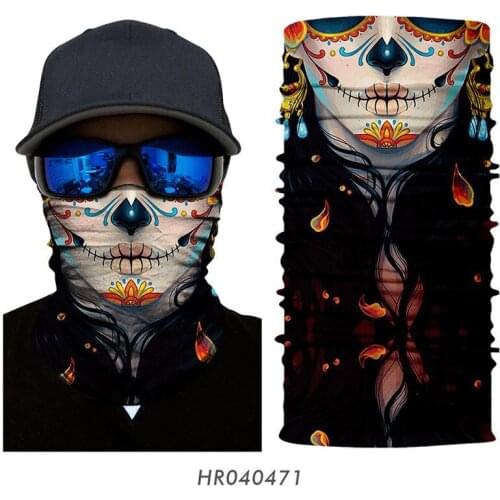 3D Seamless Bandana Braga Cuello Buff Scarf Neck Warmer Halloween Cosplay Face Shield Outdoor Fishing Hunting Ski Mask Balaclava