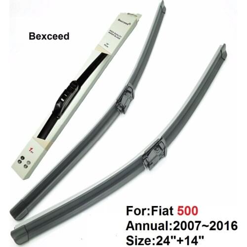 Wiper Blade for Fiat 500 24"+14" Car Windshield Windscreen Bexceed 2007 2008 2009 2010 2011 2012 2014 2015 2016