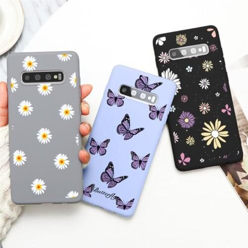 Silicone Phone Case For Samsung Galaxy A50 A51 A70 A40 A71 A21S A31 A41 A11 M31 M11 S10 S20 Ultra S8 S9 Plus Coque Flower Luxury
