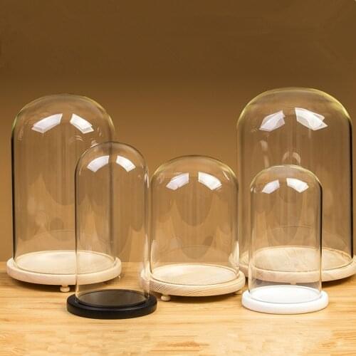 12*18cm Different Optional Base Glass Dome Home Decoration Diameter=12cm Height=18cm Glass Cover DIY Friend Gift Wedding