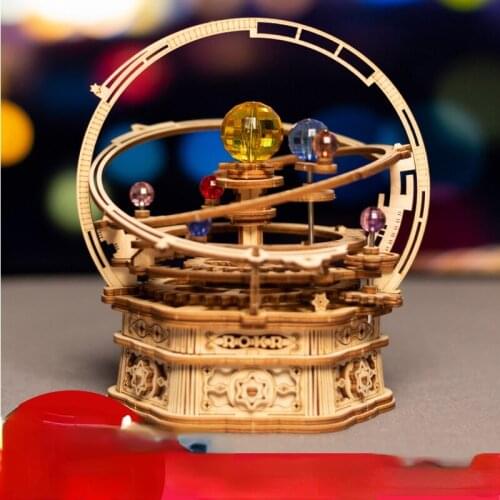 Robotime Ruoke Mechanical Music Box DIY Music Box Wooden Assembled Star Love Children Adult Creativity Toys