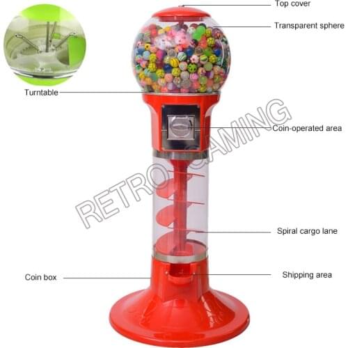 High Quality Coin operated Slot Machine Arcade Candy Vendor Big Capsule chewing gum Vending Machine Bulk penny-in-the-slot