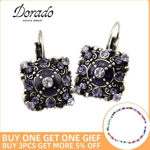 Vintage Rhinestones Drop Earrings For Women Irregular Retro New Ethnic Statement Female Dangle Hanging Earring Ear Jewelry