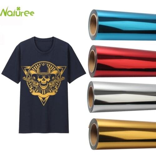 1m/3m/5m/10m Metallic Heat Transfer Vinyl Iron on Transfer HTV Iron on For T-Shirt Heat Press DIY Decor Film 25cm Width