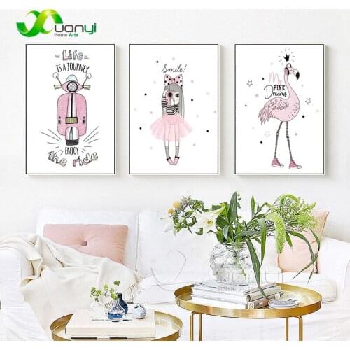 1 Panel Nordic Girls Painting Poster Canvas Nordic Picture Wall Art Prints Wall Picture For Kids Room Home Decoraction Unframed