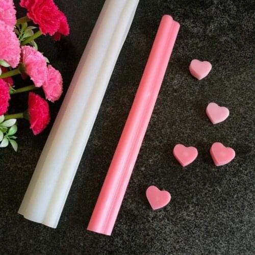 1PC Long Silicone Tube Mould Heart/Round/Star/Square/Flower/Moon Shaped Soap Mould DIY Soap 3D Candle Mould