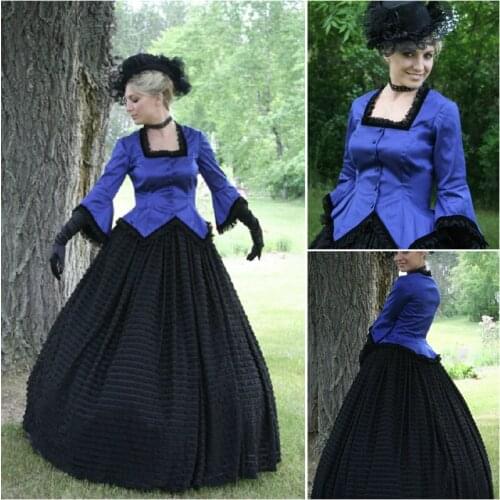 1860S Victorian Corset Gothic/Civil War Southern Belle Ball Gown Dress Halloween dresses US 4-16 V-1279