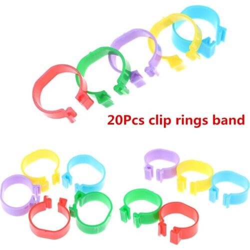 20 Pcs Chicken Ring Hen Pigeon Leg Band Poultry Dove Birds Quail Goose Chicks Duck Parrot Clip Rings Inside Diameter 2.0 Cm