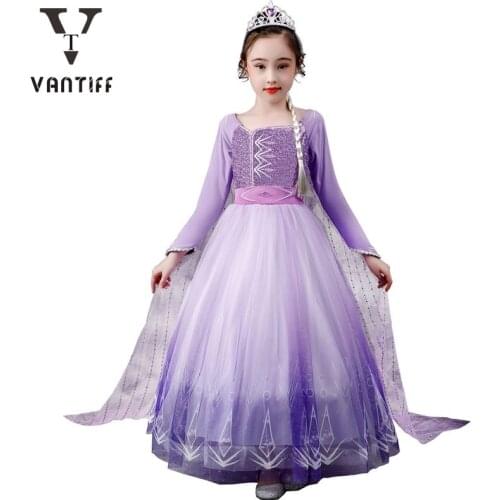 2021 Summer Dress Cosplay Girl Princess Dress Kids Party Clothing Magic Stick Crown Gloves Children Costum Halloween Clothes