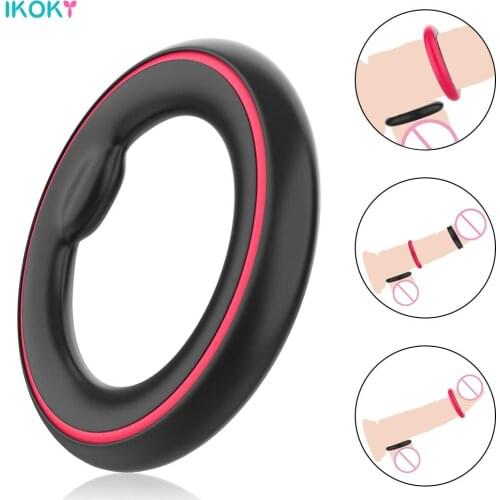 3 in 1 Penis Ring Delay Ejaculation Sex Toys For Men Strapon Cock Stretcher Male Masturbator Chastity Adults Couple Tools Erotic