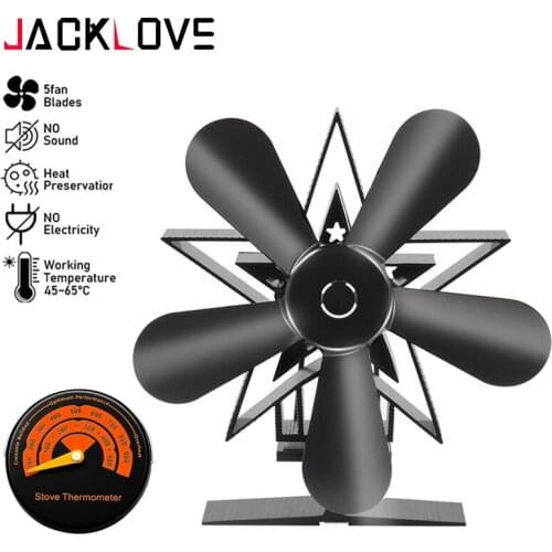 4/5 Blade Heat Powered Stove Fan Eco Friendly Quiet Heated Fan Fireplace Fan For Wood Burning Ecological Fan Heat Distribution