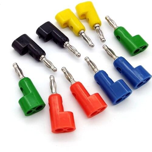 5pcs 4mm Bending Banana Jack Plug Socket for Binding Post Test Probes Terminal Connector L The Shape Electrical Connecting Tool