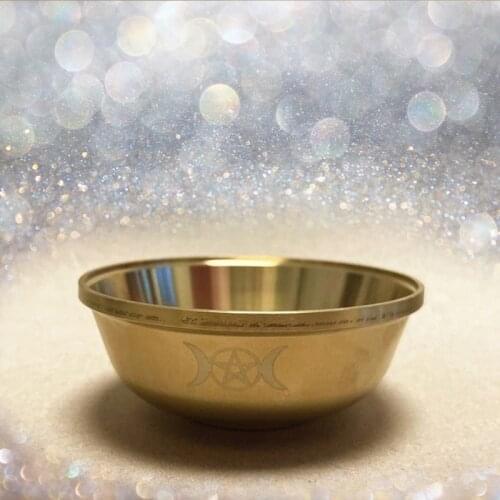 Altar Bowl Ritual Gold Plating Tableware Ceremony Moon Divination Astrological Tool Witchcraft Supplies