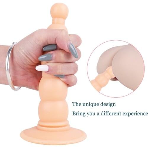 PVC Anal Backyard Beads Anal Ball Long Anal Plug With Suction Cup Prostate Massager Butt Plug Female Male Adult Products Sex Toy