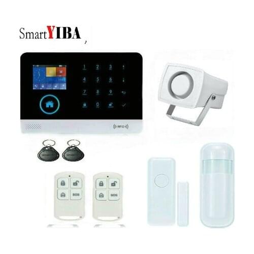 SmartYIBA WIFI GSM GPRS English France Switchable RFID card Wireless Home Security Arm Disarm Alarm system APP Remote Control