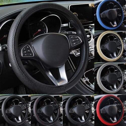 Car Auto Universal Steering Wheel Cover Glove Microfiber Breathable Anti-Slip Cover 15''/38cm Sports Steering Wheel Case Cover