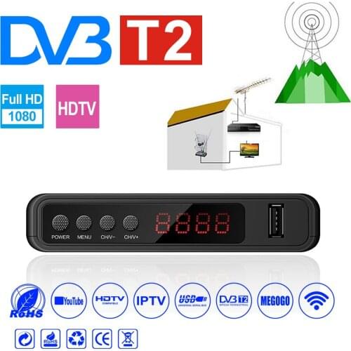 DVB T2 HDMI HD 1080P Built-in Russian Manual USB2.0 DVBT2 TV Box DVB-T2 Tuner Receiver Satellite Decoder For Monitor Adapter