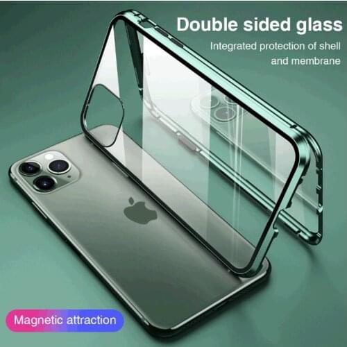 Double Sides Glass Mobile Phone Case Fully Enclosed Magnetic Cellphone Protect Case Suit For Iphone 12